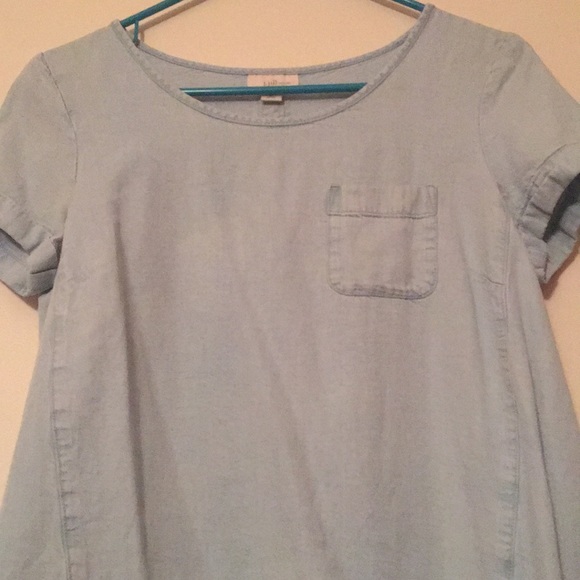 J. Jill denim chambray pocket top - Picture 2 of 4